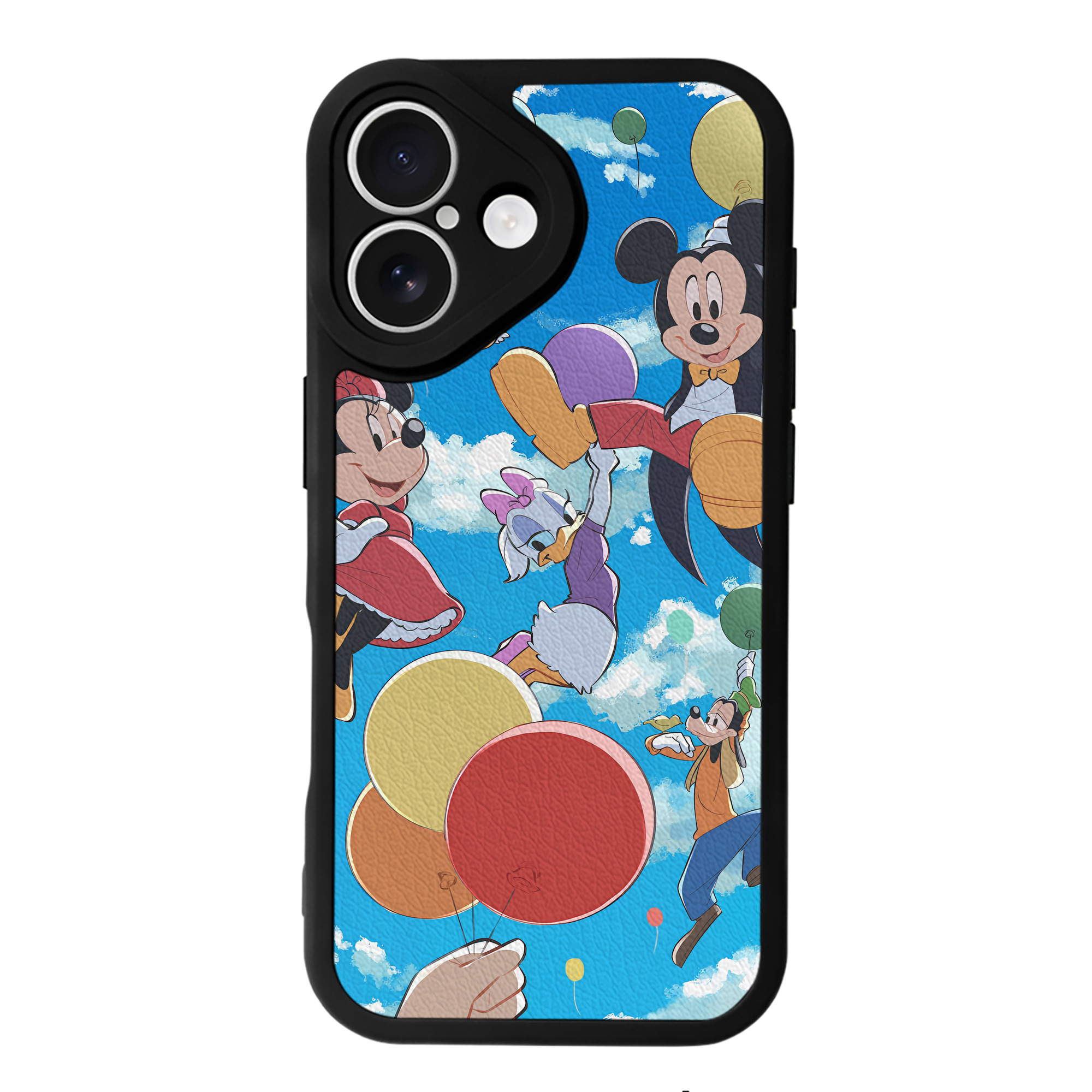 （画像用） ミッキーマウス Mickey Mouse 【iPhone 16シリーズ対応】シリコンスマホケース（レザー調） 材質：シリコン